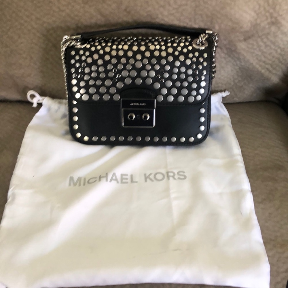 Michael Kors black studded handbag